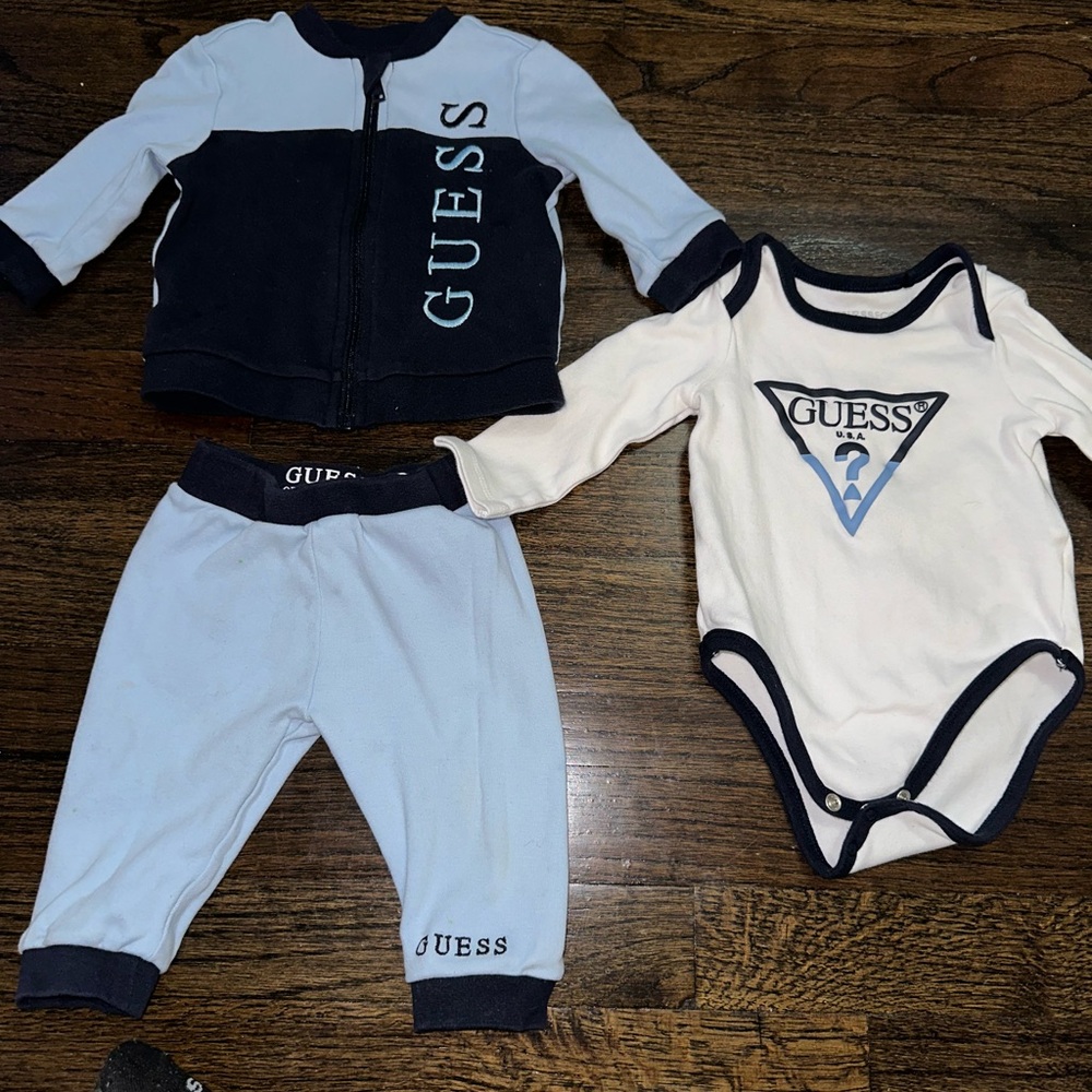 GUESS Baby Outfit Set - Navy and Cream